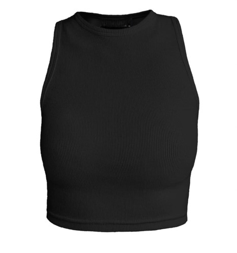 کراپ تاپ حلقه ای مشکی ساده-