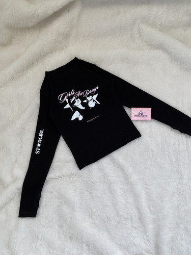 استین بلند مشکی طرح star girl