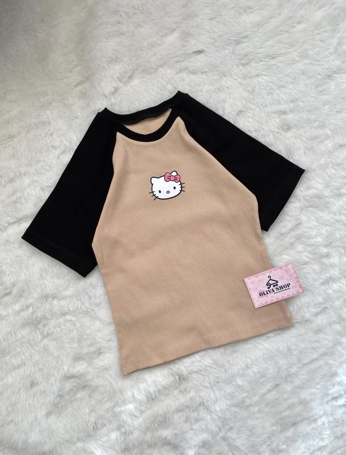 کراپ تیشرت کیتی دو رنگ