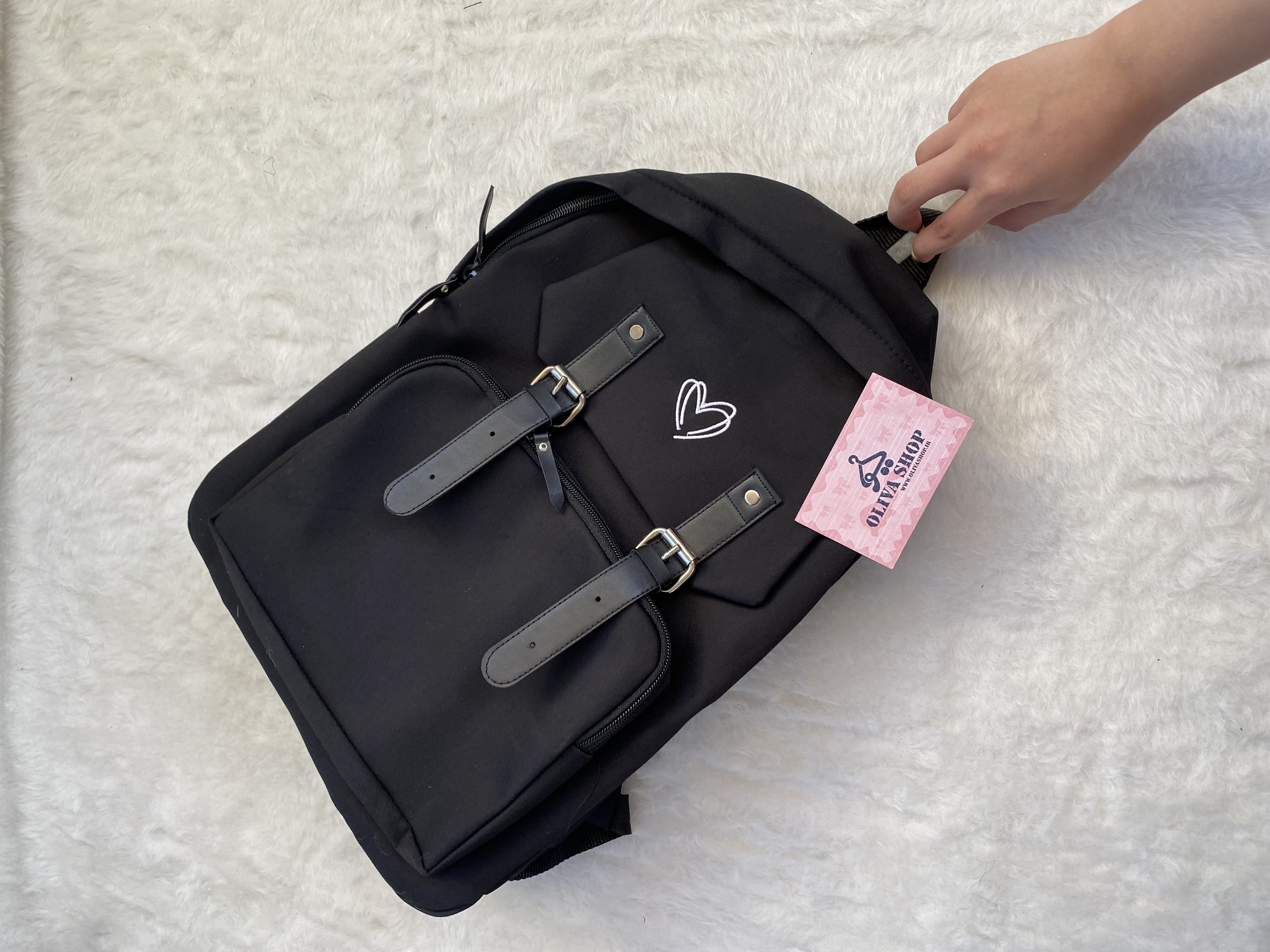 کوله کلاسیک دوقلب مشکی