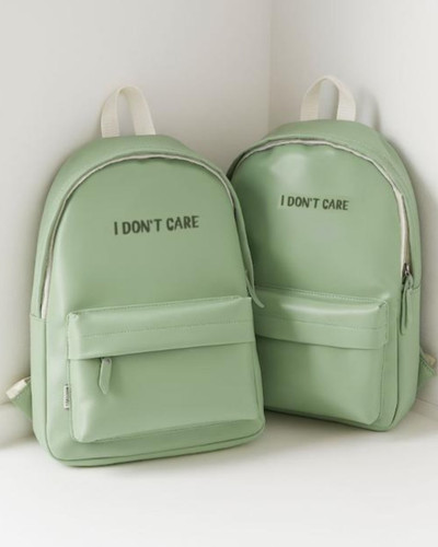 کوله چرم سبز i dont care