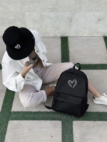 کوله پشتی دوقلب مشکی بیسیک